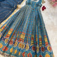 Organza Silk Digital Print Anarkali Gown with Dupatta