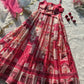 Organza Silk Digital Print Anarkali Gown with Dupatta