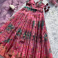 Organza Silk Digital Print Anarkali Gown with Dupatta