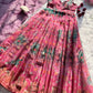Organza Silk Digital Print Anarkali Gown with Dupatta