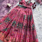 Organza Silk Digital Print Anarkali Gown with Dupatta