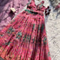 Organza Silk Digital Print Anarkali Gown with Dupatta