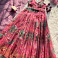 Organza Silk Digital Print Anarkali Gown with Dupatta