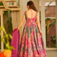 Organza Silk Digital Print Anarkali Gown with Dupatta