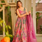 Organza Silk Digital Print Anarkali Gown with Dupatta