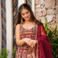 Organza Silk Digital Print Anarkali Gown with Dupatta