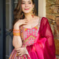 Organza Silk Digital Print Anarkali Gown with Dupatta