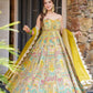 Organza Silk Digital Print Anarkali Gown with Dupatta