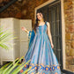 Organza Silk Digital Print Anarkali Gown with Dupatta