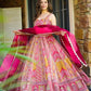 Organza Silk Digital Print Anarkali Gown with Dupatta