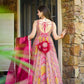Organza Silk Digital Print Anarkali Gown with Dupatta