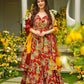 Organza Silk Digital Print Anarkali Gown with Dupatta