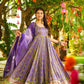 Organza Silk Digital Print Anarkali Gown with Dupatta