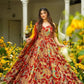 Organza Silk Digital Print Anarkali Gown with Dupatta
