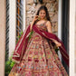 Organza Silk Digital Print Anarkali Gown with Dupatta