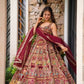 Organza Silk Digital Print Anarkali Gown with Dupatta