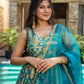 Organza Silk Digital Print Anarkali Gown with Dupatta