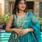 Organza Silk Digital Print Anarkali Gown with Dupatta