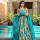 Organza Silk Digital Print Anarkali Gown with Dupatta