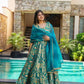 Organza Silk Digital Print Anarkali Gown with Dupatta