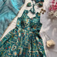 Organza Silk Digital Print Anarkali Gown with Dupatta