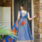 Organza Silk Digital Print Anarkali Gown with Dupatta