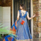 Organza Silk Digital Print Anarkali Gown with Dupatta