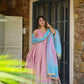 Organza Silk Digital Print Anarkali Gown with Dupatta
