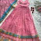 Organza Silk Digital Print Anarkali Gown with Dupatta