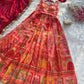 Organza Silk Digital Print Anarkali Gown with Dupatta