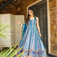 Organza Silk Digital Print Anarkali Gown with Dupatta