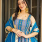 Organza Silk Digital Print Anarkali Gown with Dupatta