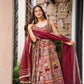 Organza Silk Digital Print Anarkali Gown with Dupatta