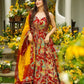 Organza Silk Digital Print Anarkali Gown with Dupatta