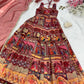 Organza Silk Digital Print Anarkali Gown with Dupatta