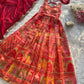 Organza Silk Digital Print Anarkali Gown with Dupatta