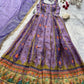 Organza Silk Digital Print Anarkali Gown with Dupatta