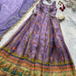 Organza Silk Digital Print Anarkali Gown with Dupatta