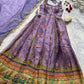 Organza Silk Digital Print Anarkali Gown with Dupatta