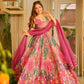 Organza Silk Digital Print Anarkali Gown with Dupatta