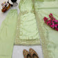 Organza Silk Embroidered Palazzo Suit Set