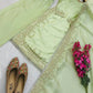 Organza Silk Embroidered Palazzo Suit Set