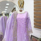Organza Silk Embroidered Palazzo Suit Set