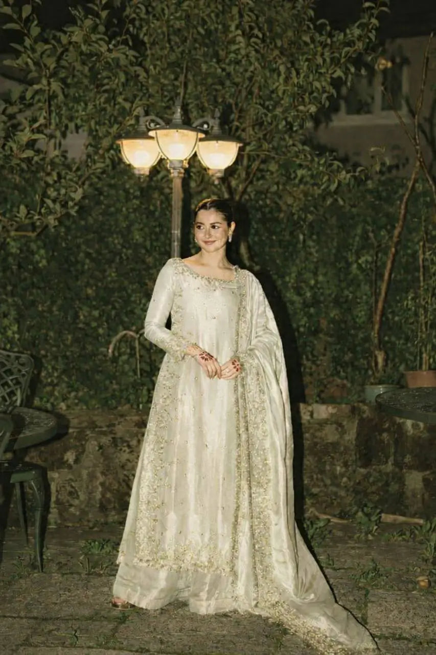Organza Silk Embroidered Palazzo Suit Set