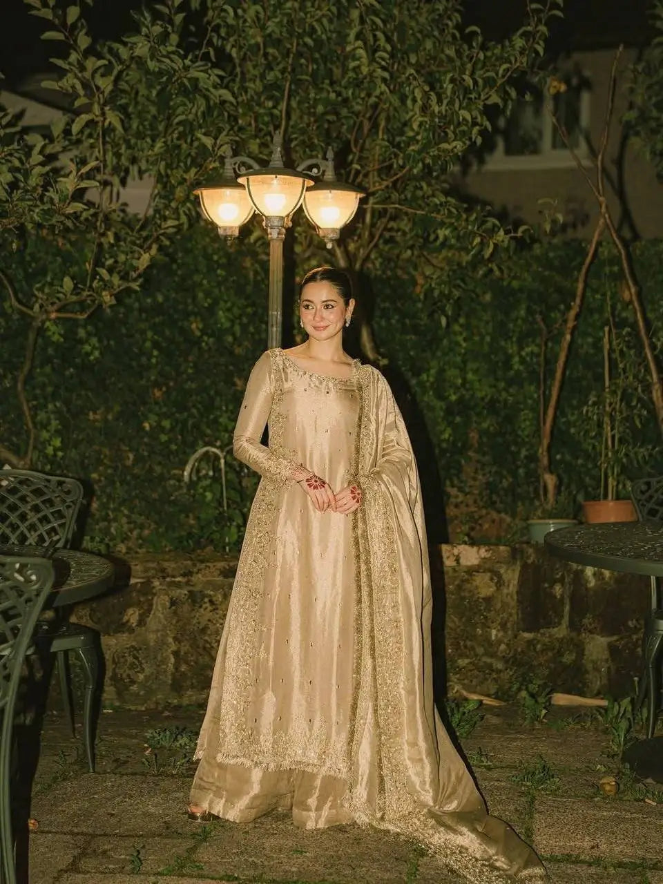 Organza Silk Embroidered Palazzo Suit Set