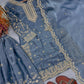 Organza Silk Embroidered Plazo Suit Set
