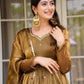 Organza Silk Embroidered Suit Set with Dupatta