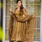 Organza Silk Embroidered Suit Set with Dupatta