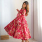 Organza Silk Floral Print Anarkali Set with Dupatta & Pant – Gota Patti Detailing