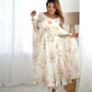 Organza Silk Floral Print Anarkali Set with Dupatta & Pant – Gota Patti Detailing
